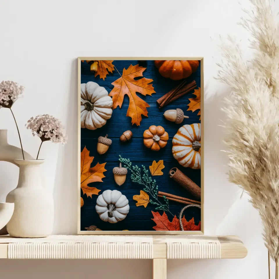 Boho Poster mit Erdkugel in Grün und Rot für ansprechende Wanddekoration