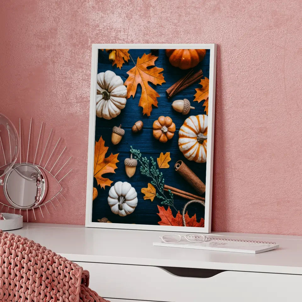 Boho Poster mit Erdkugel in Grün und Rot für ansprechende Wanddekoration