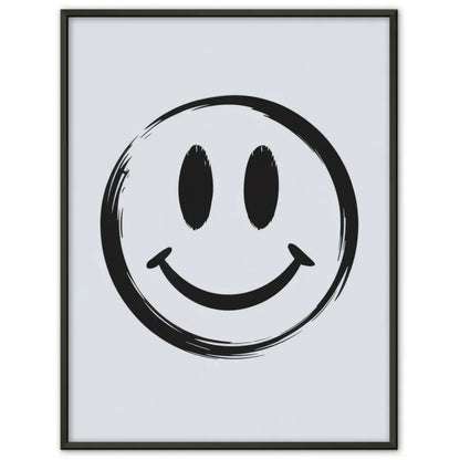 Minimalistischer Smiley Poster handgezeichnet in schwarz-weiß dekorativ