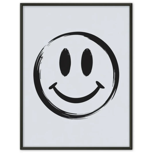 Minimalistischer Smiley Poster handgezeichnet in schwarz-weiß dekorativ