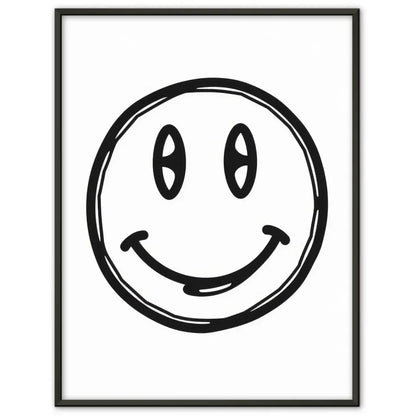 Minimalistisches Smiley Poster in Schwarz-Weiß für kreative Wände
