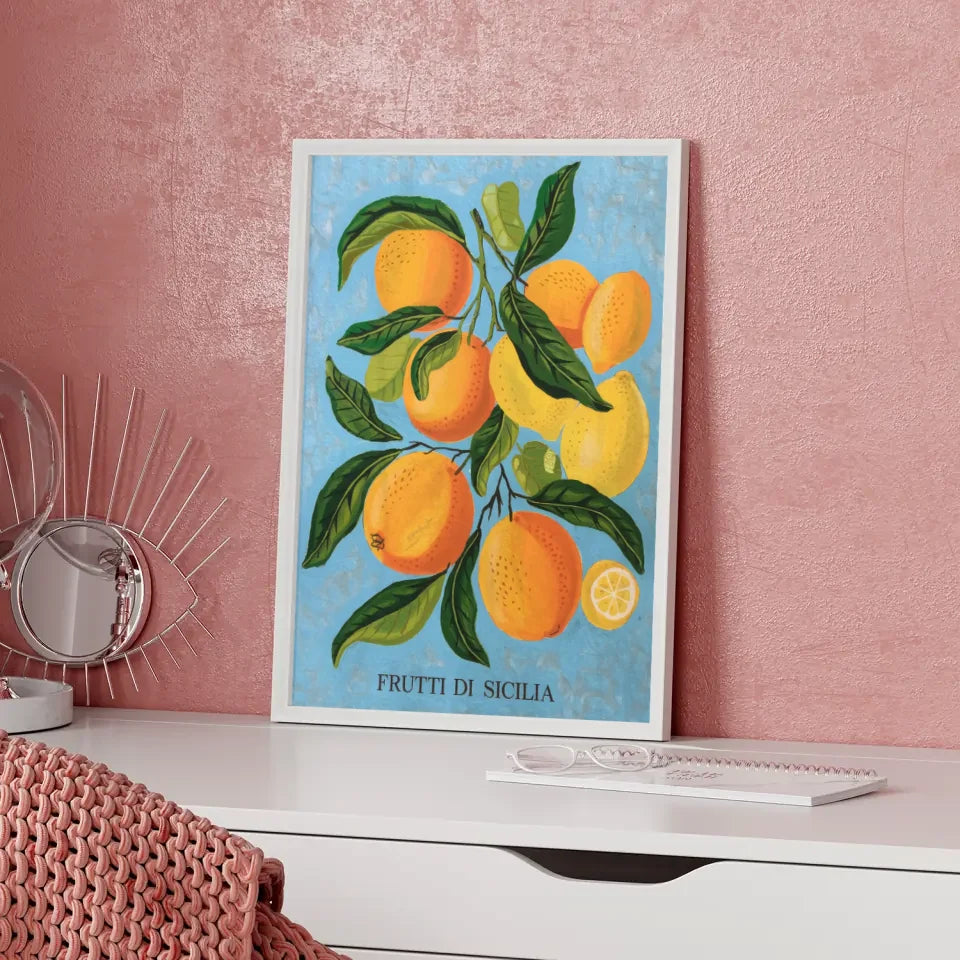 Bunte Schilder am Strand Poster mit Slogans für gute Laune