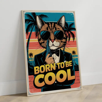 Cooler Katzen Poster im James-Bond Stil mit Retro-Design und Farben