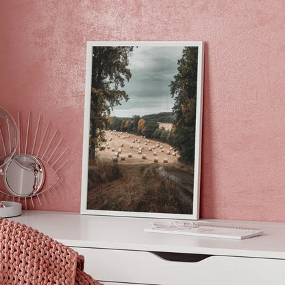 Poster Dein Lächeln steht dir gut Aquarellspritzer in Blau Rosa