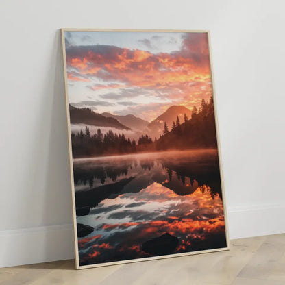 Poster Sonnenaufgang am See für eine bezaubernde Naturdekoration