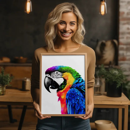 Regenbogen Papagei Poster Minimalistische Kunst für lebendige Räume
