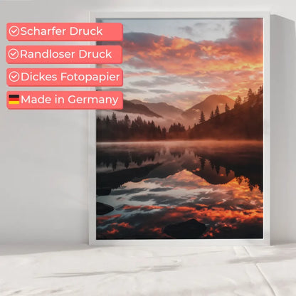 Poster Sonnenaufgang am See für eine bezaubernde Naturdekoration