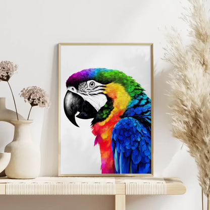 Regenbogen Papagei Poster Minimalistische Kunst für lebendige Räume