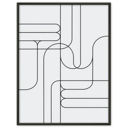 Abstraktes Poster mit minimalistischen Linien auf weißem Hintergrund