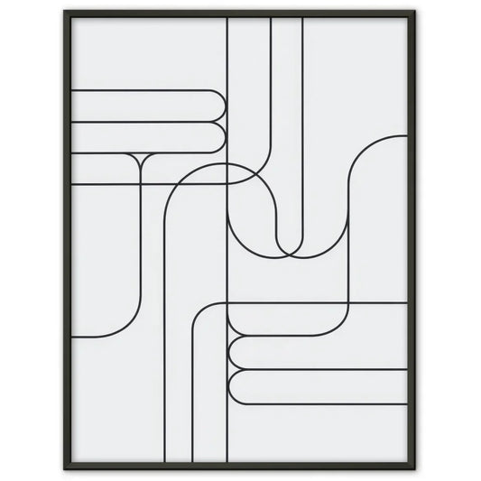 Abstraktes Poster mit minimalistischen Linien auf weißem Hintergrund
