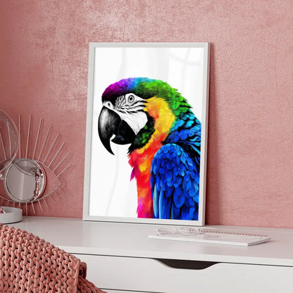 Regenbogen Papagei Poster Minimalistische Kunst für lebendige Räume