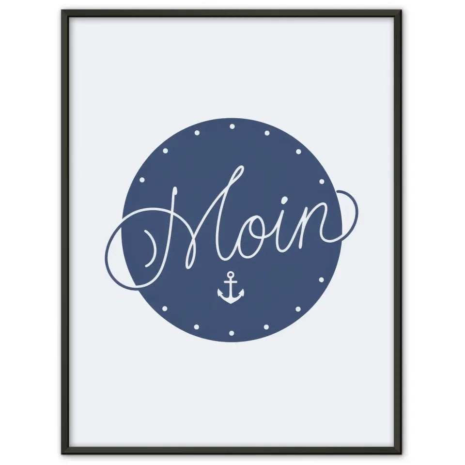Poster mit Moin Design in Blau Minimalistisch und Elegant Dekorativ
