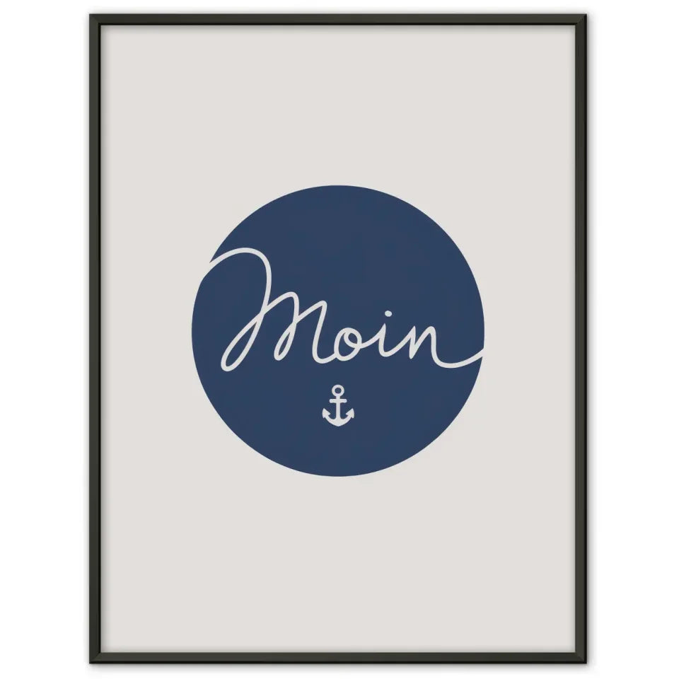 Poster mit Moin Design in Blau Minimalistisch und Elegant Dekorativ