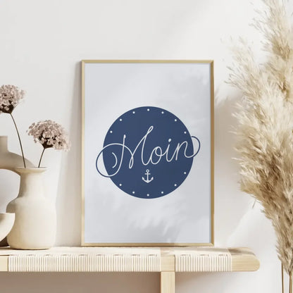 Poster mit Moin Design in Blau Minimalistisch und Elegant Dekorativ