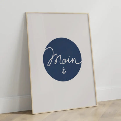 Poster mit Moin Design in Blau Minimalistisch und Elegant Dekorativ