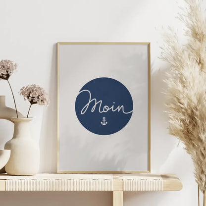 Poster mit Moin Design in Blau Minimalistisch und Elegant Dekorativ