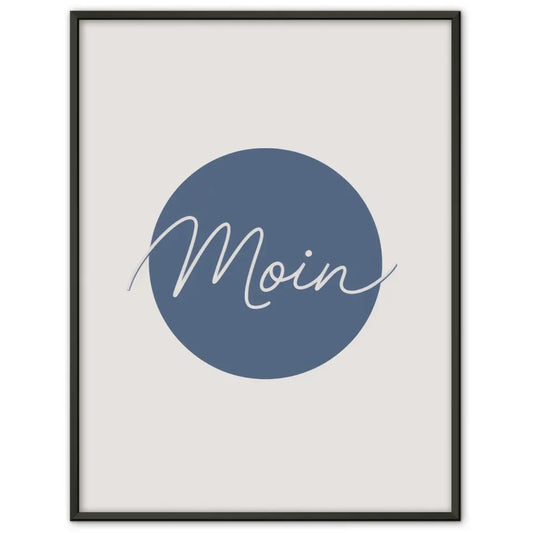 Moderner Moin Poster mit blauem Hintergrund und elegantem Design
