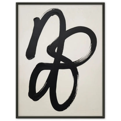 Minimalistisches Poster mit abstrakten Pinselstrichen in Schwarz und Weiß