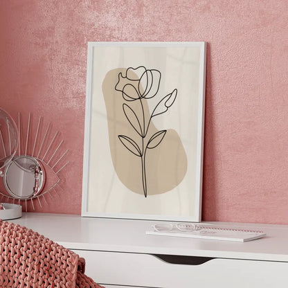 Minimalistisches Poster einer Blume im abstrakten Design für dein Zuhause