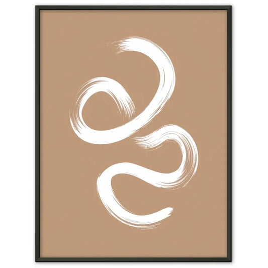 Minimalistisches Poster mit abstrakten Linien auf beigem Hintergrund