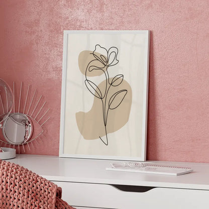 Minimalistisches Poster einer Blume im abstrakten Design für dein Zuhause