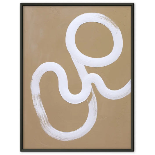 Minimalistisches Poster mit abstrakten Linien auf beigem Hintergrund