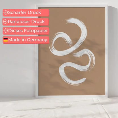 Minimalistisches Poster mit abstrakten Linien auf beigem Hintergrund