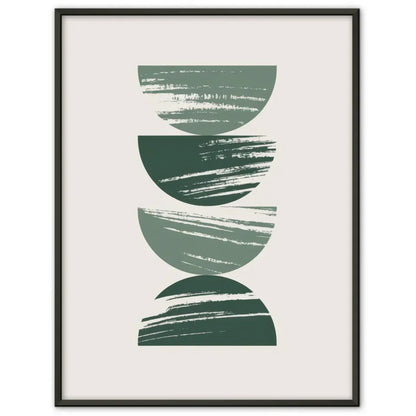 Minimalistisches Poster mit geometrischen Formen in Grün auf Beige