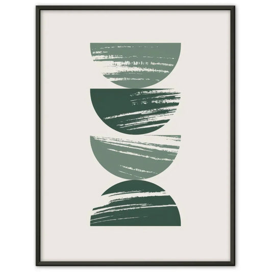 Minimalistisches Poster mit geometrischen Formen in Grün auf Beige