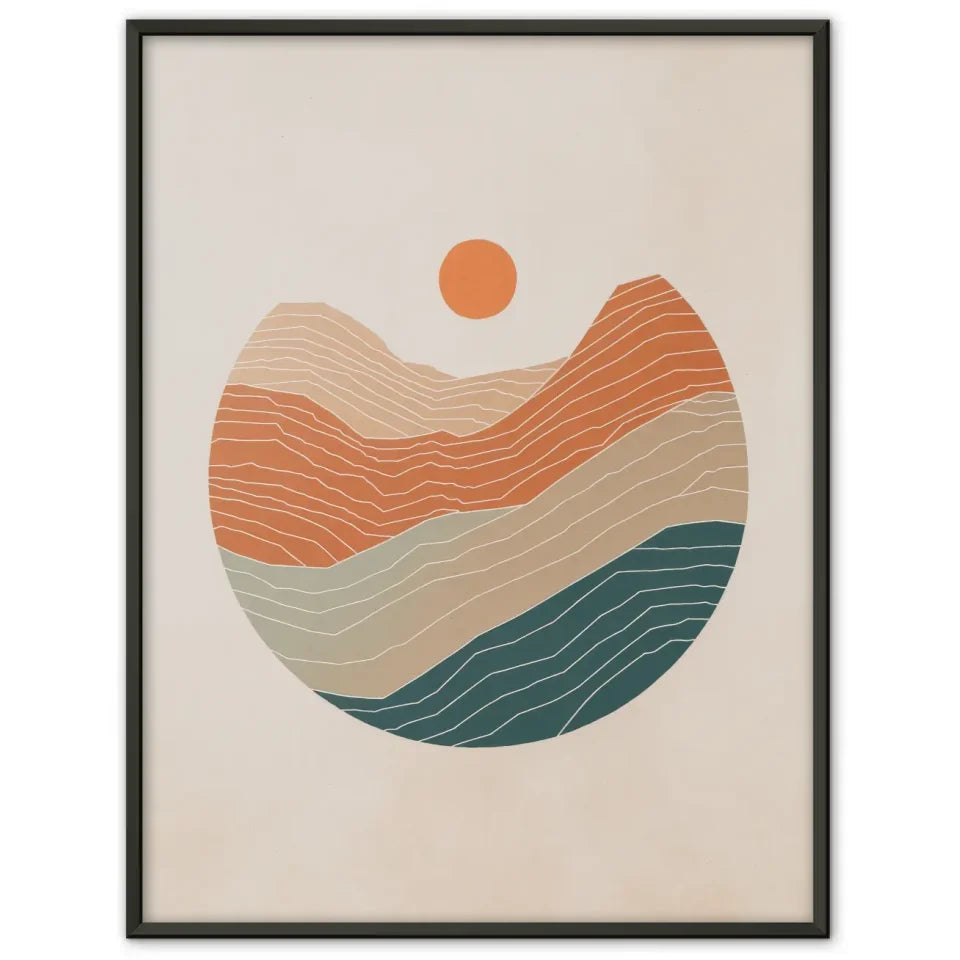 Minimales Poster mit kreisförmiger Kunst in sanften Farben