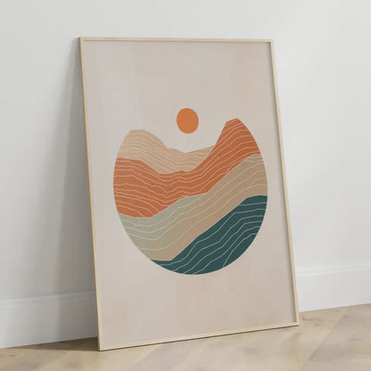 Minimales Poster mit kreisförmiger Kunst in sanften Farben