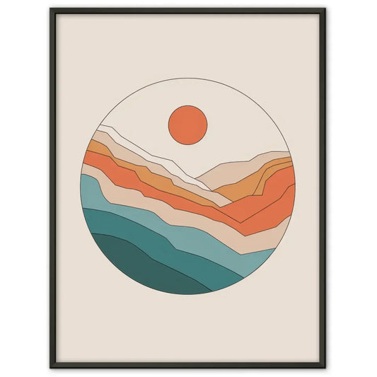 Minimales Poster mit kreisförmiger Kunst in sanften Farben