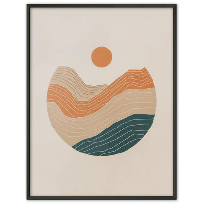 Minimales Poster mit kreisförmiger Kunst in sanften Farben