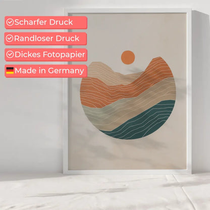 Minimales Poster mit kreisförmiger Kunst in sanften Farben