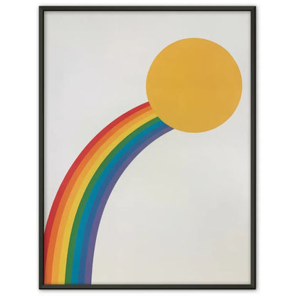 Bunter minimalistischer Poster mit Kreis und Regenbogen für dein Zuhause