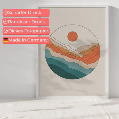 Minimales Poster mit kreisförmiger Kunst in sanften Farben