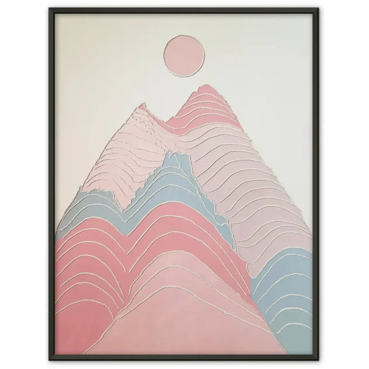 Minimalistischer Poster mit Bergmotiv in Pastellfarben für dein Zuhause