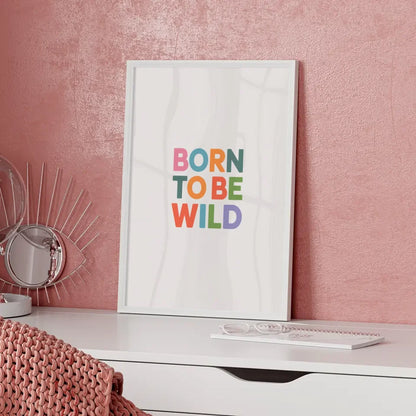 Poster Born to Be Wild in Pastellfarben minimalistisches Kunstwerk