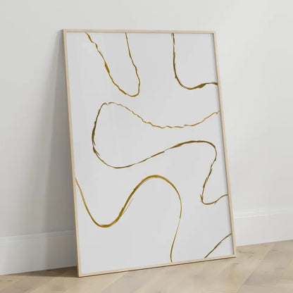 Goldene Wellenlinien Poster für elegantes minimalistisches Design