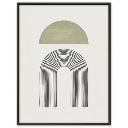 Minimalistisches Poster mit grünem Halbkreis und schwarzen Linien