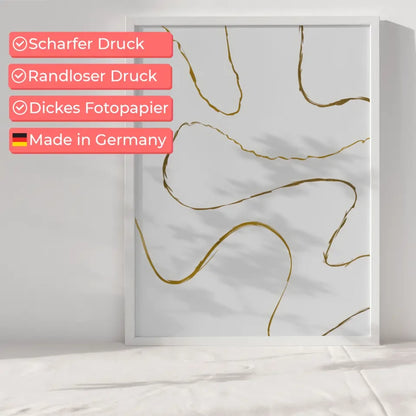 Goldene Wellenlinien Poster für elegantes minimalistisches Design