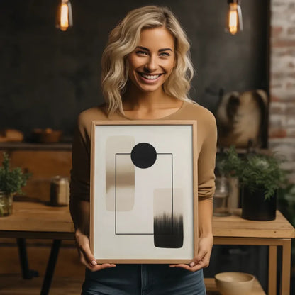 Geometrisches Kunst Poster mit minimalistischen Formen und Farbverlauf