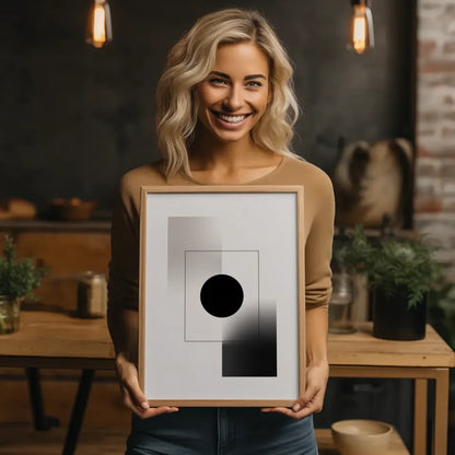 Geometrisches Kunst Poster mit minimalistischen Formen und Farbverlauf