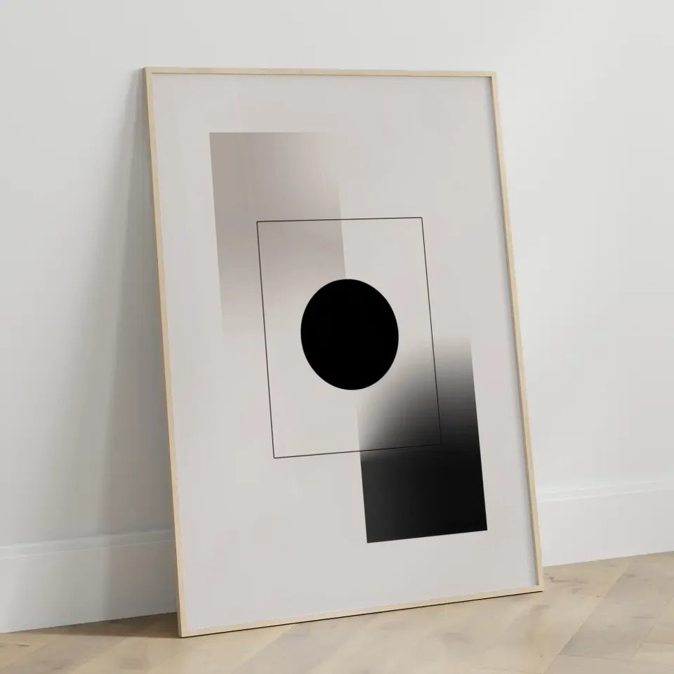 Geometrisches Kunst Poster mit minimalistischen Formen und Farbverlauf