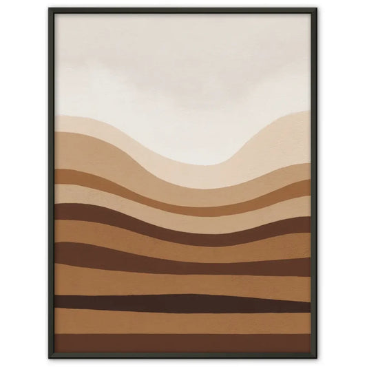 Minimales Kunstposter mit Brauntönen und Licht für ruhige Räume