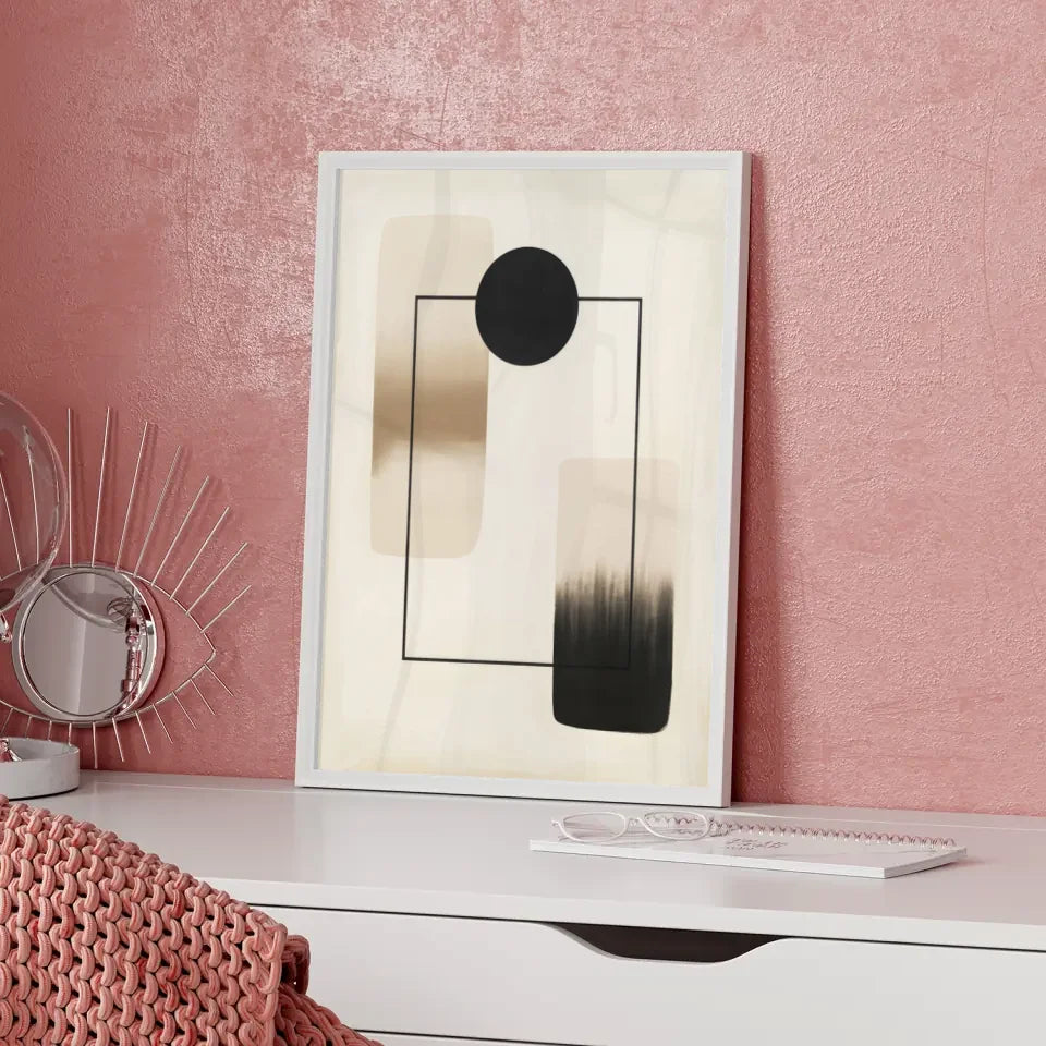 Geometrisches Kunst Poster mit minimalistischen Formen und Farbverlauf