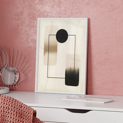 Geometrisches Kunst Poster mit minimalistischen Formen und Farbverlauf