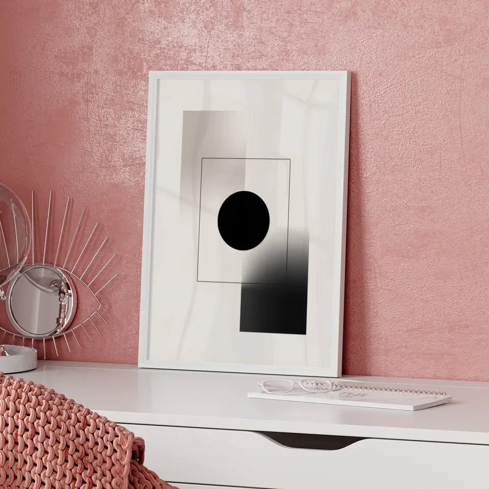 Geometrisches Kunst Poster mit minimalistischen Formen und Farbverlauf