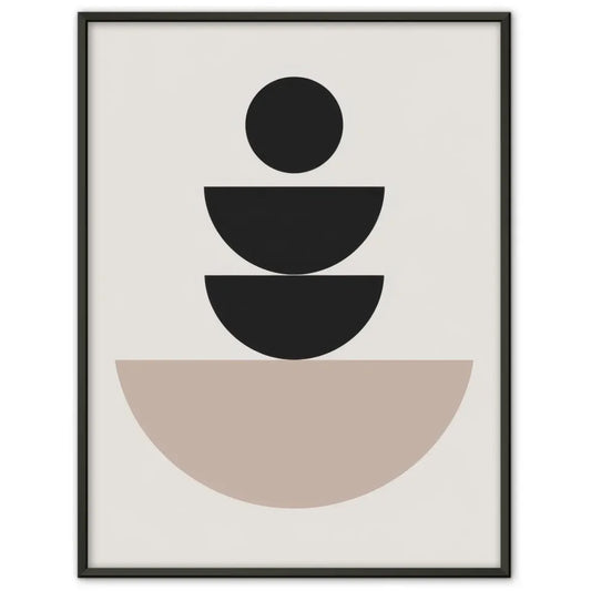 Minimalistisches Poster mit geometrischen Formen in Beige und Schwarz