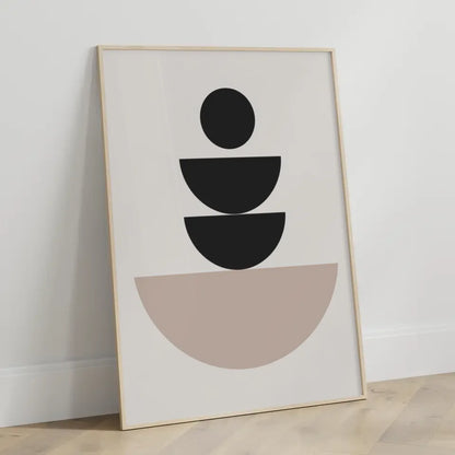 Minimalistisches Poster mit geometrischen Formen in Beige und Schwarz